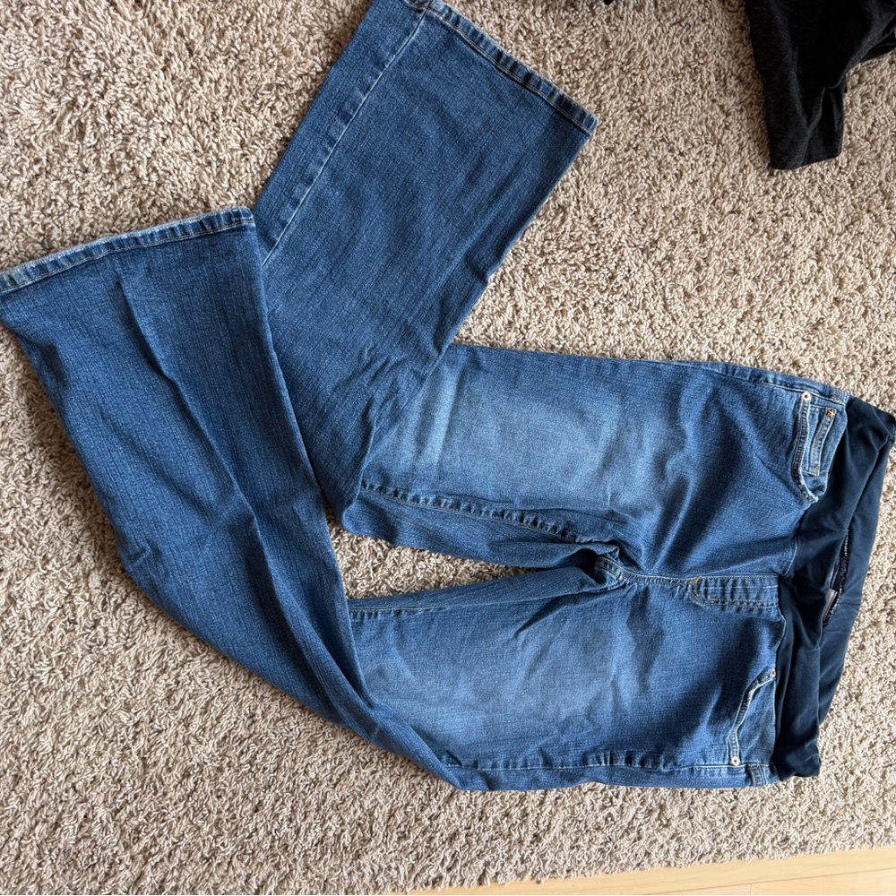 Oh Baby by Motherhood Blue Denim Flare Maternity Jeans